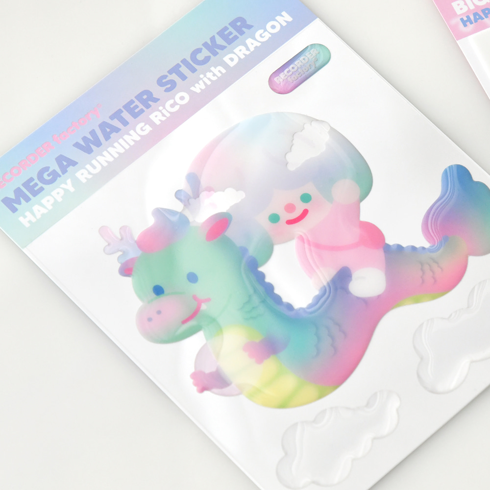 MEGA WATER STICKER - HAPPY RUNNING RiCO with DRAGON